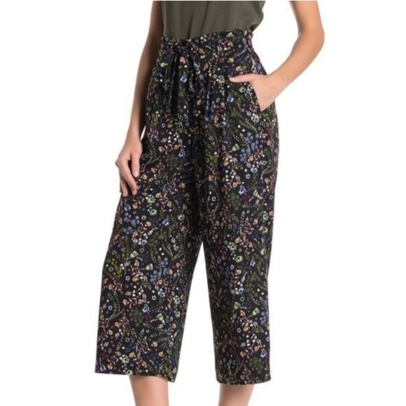 DR2 Daniel Rainn Wide Leg Cropped Ditzy Floral Pants Size XXL - Picture 1 of 11